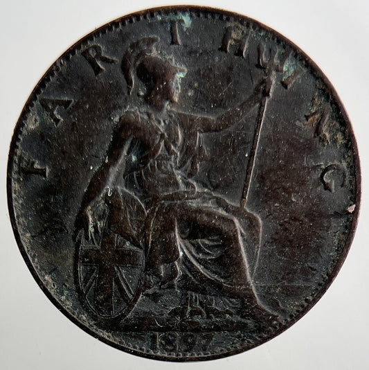 1897 Victoria British Farthing Coin | Fine Collectable Grade | a3271