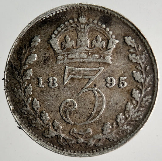 1895 Veiled Head Victoria Threepence Silver Coin | Collectable Grade | a4016