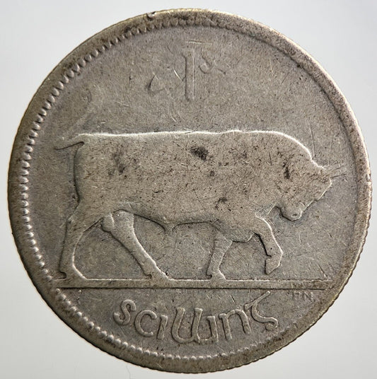 1928 Irish Shilling 1s Bull Silver Coin | Fair Grade