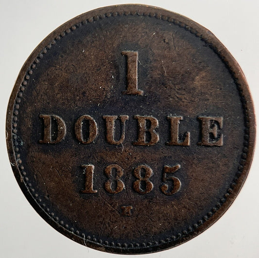 1885 Guernsey 1 One Double Coin | Fine Collectable Grade