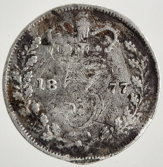 1877 Victoria Threepence Silver Coin | Collectable Grade | a9815