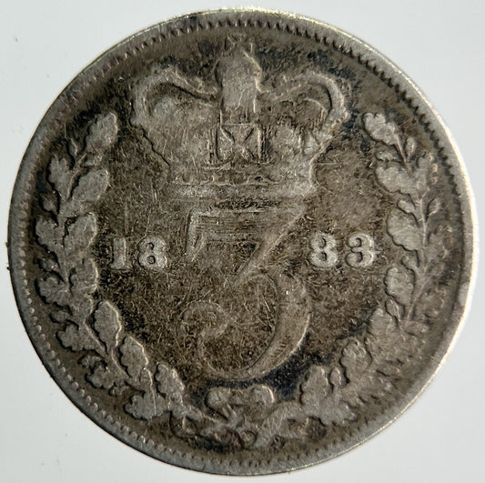 1883 Victoria Threepence Silver Coin | Collectable Grade | a4060