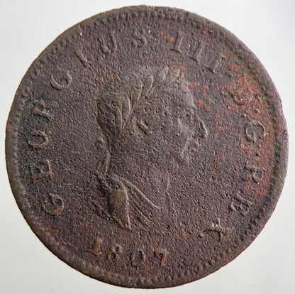 1807 George 3rd III Half-Penny British Coin | Collectable Grade | a7523