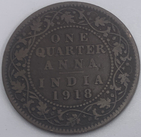 1918 One Quarter Anna India | Indian Copper Coin | Fair Grade | a431