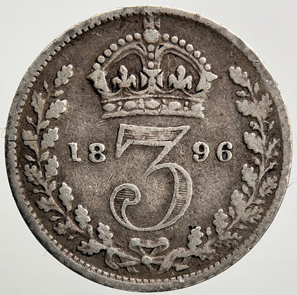 1896 Victoria Threepence Silver Coin | Collectable Grade | a2623