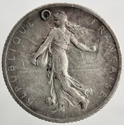 1912 France 1 One Franc Silver Coin | Fine Collectable Grade | a9443