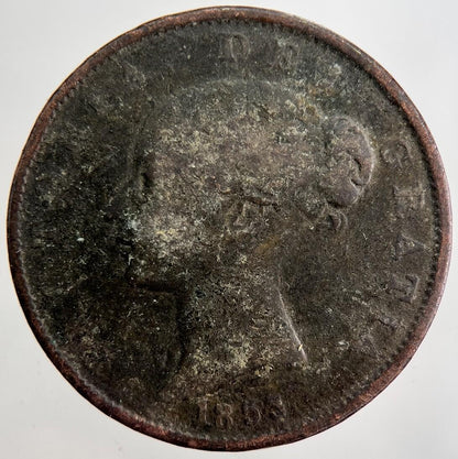 1853 Victoria Half-Penny Coin | Fair Grade | a2420