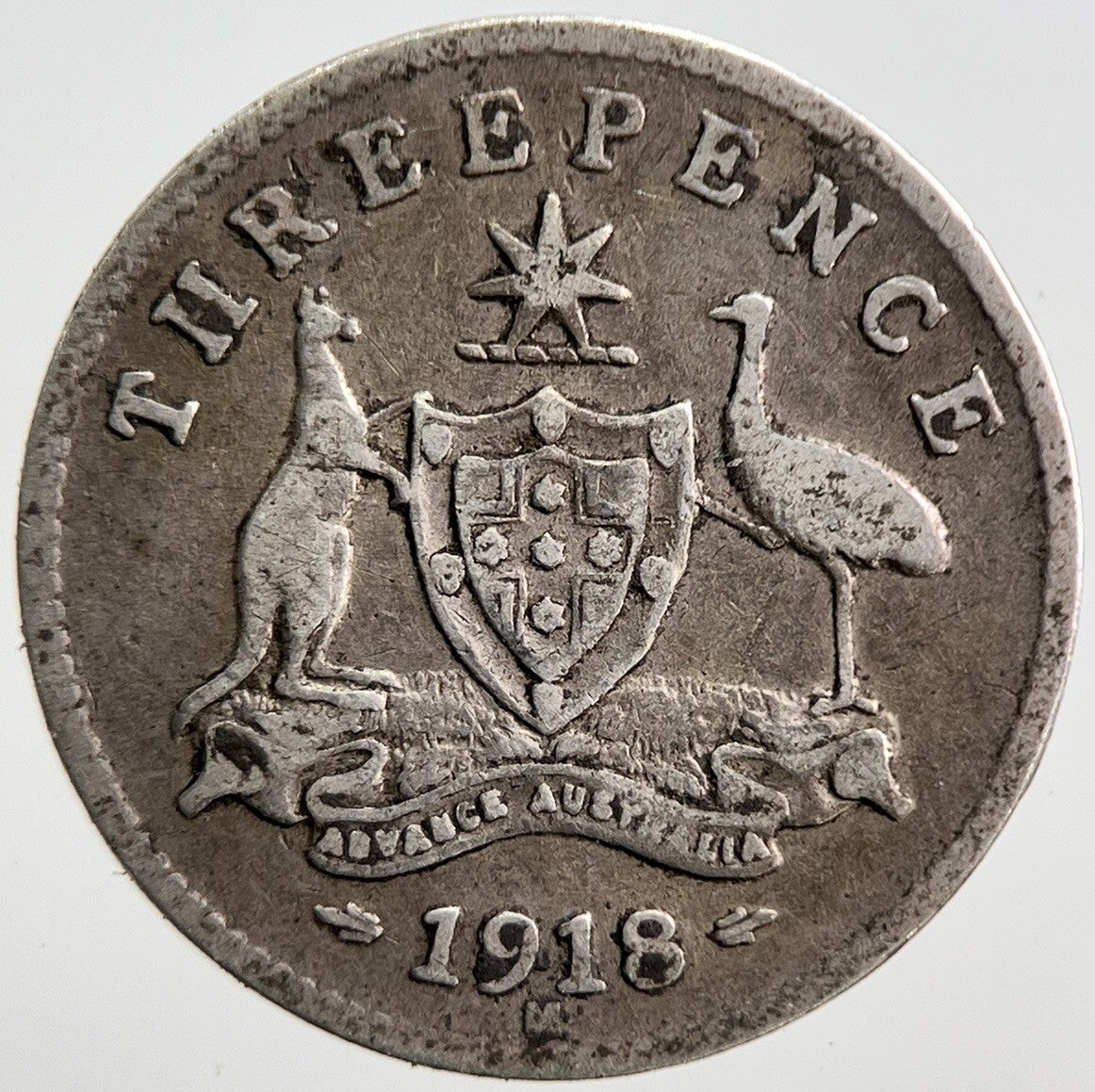1918-M Australia Threepence Silver Coin | Collectable Grade | a2793
