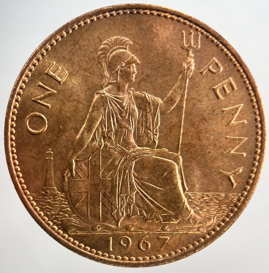 1967 Elizabeth II 2nd One Penny Coin | Very Fine Grade | a6371
