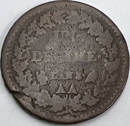 France Un Dacime Lan 7 Copper Coin | Fair Grade