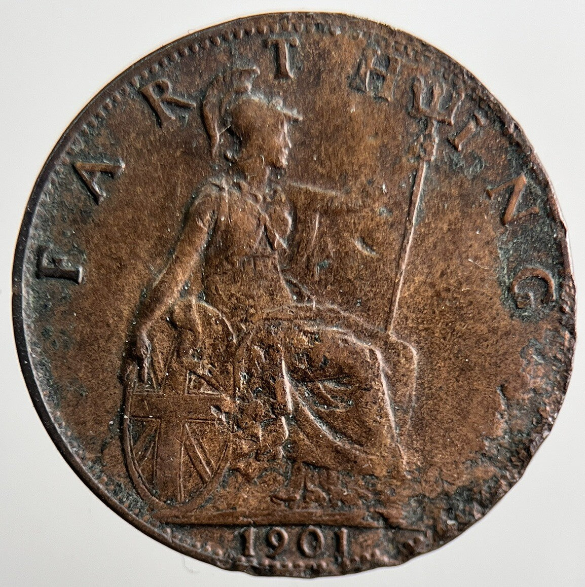 1901 Victoria British Farthing Coin | Fine Collectable Grade | a3272