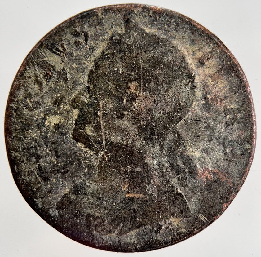 George II 2nd Half-Penny Coin | Worn Grade | a537