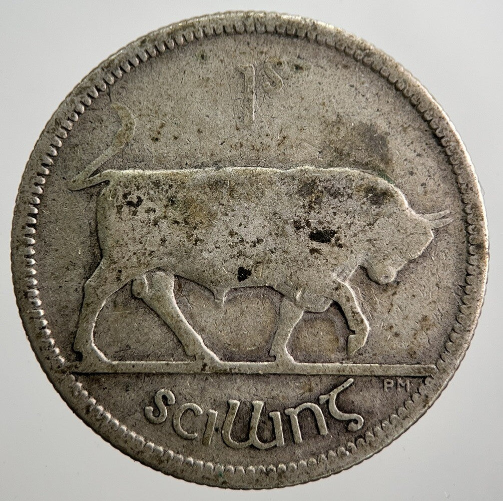 1928 Irish Shilling 1s Bull Silver Coin | Collectable Grade | a8035