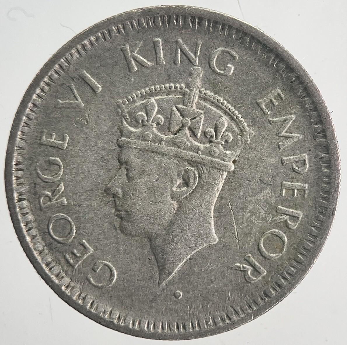 1943 India Quarter Rupee Silver Coin | Very High Grade | a6356