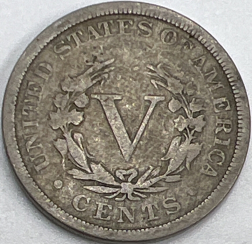 1887 US USA Barber 5 V Cent | American Coin | Fair Grade | a472