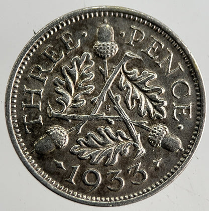 1933 George V Threepence Silver Coin | Very High Grade | a8312