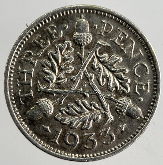 1933 George V Threepence Silver Coin | Very High Grade | a8312