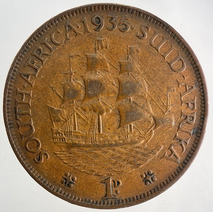 1935 South Africa One Penny Coin | Fine Collectable Grade | a7983