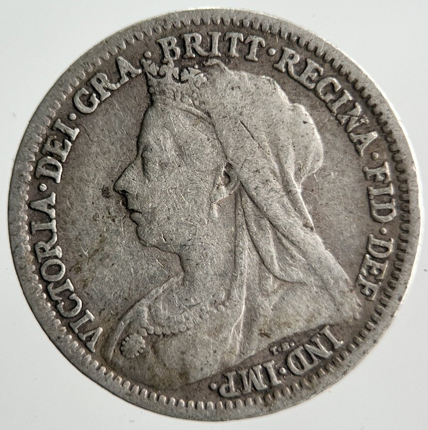 1901 Victoria Threepence Silver Coin | Collectable Grade | a4037
