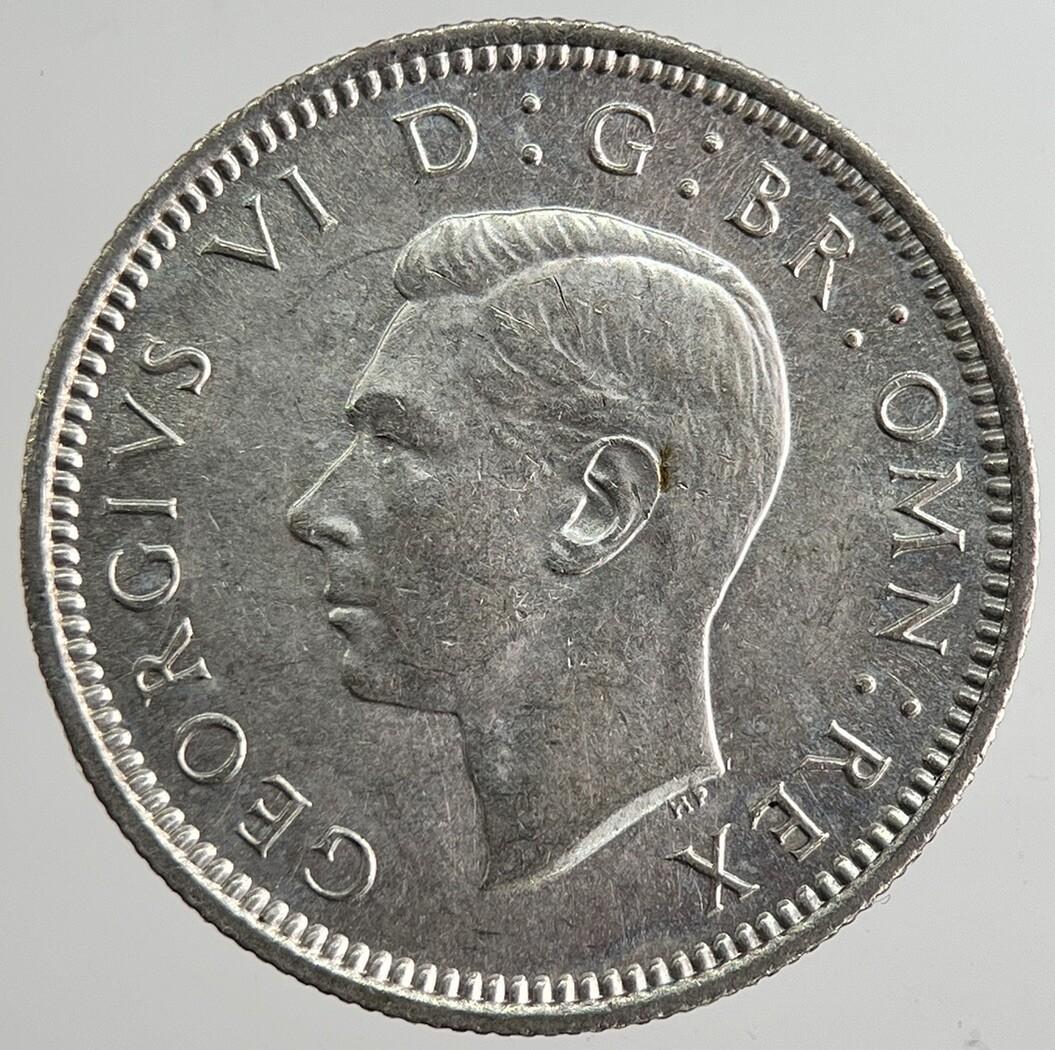 1941 George VI British Sixpence Silver Coin | Very Fine Grade | a8337