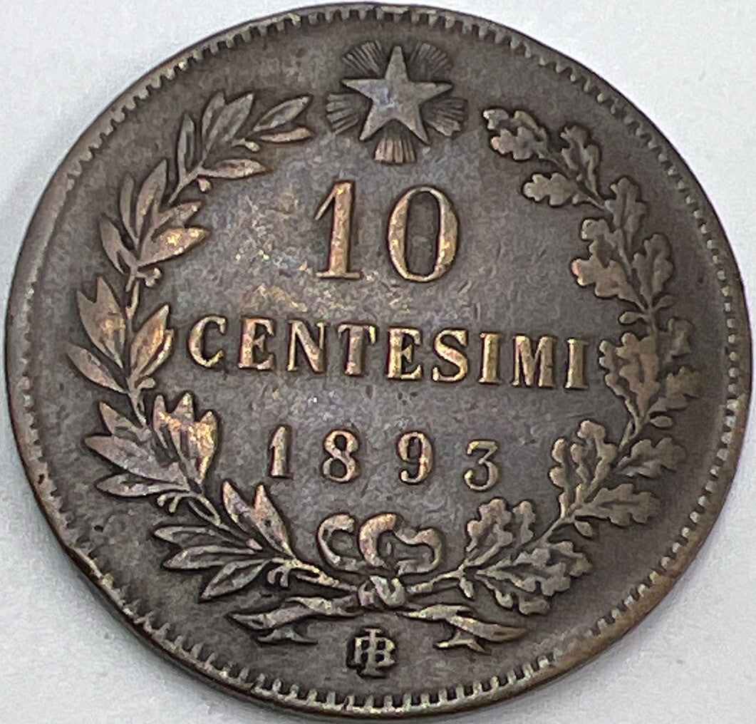 1893 10 Centesimi Italy Coin | Fair Grade
