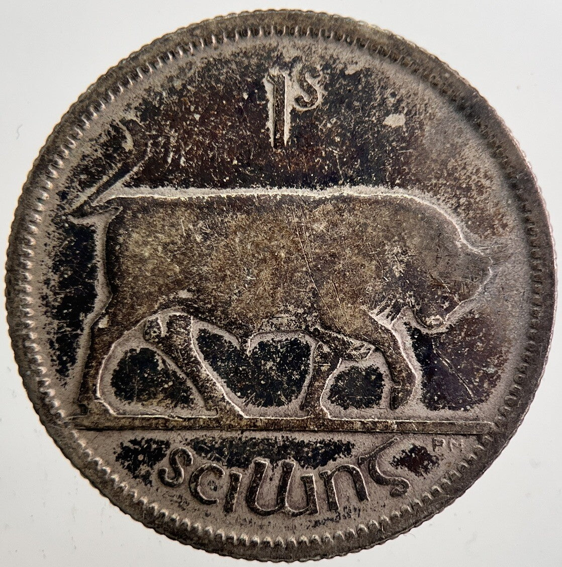 1928 Irish Shilling 1s Bull Silver Coin | Collectable Grade | a7366