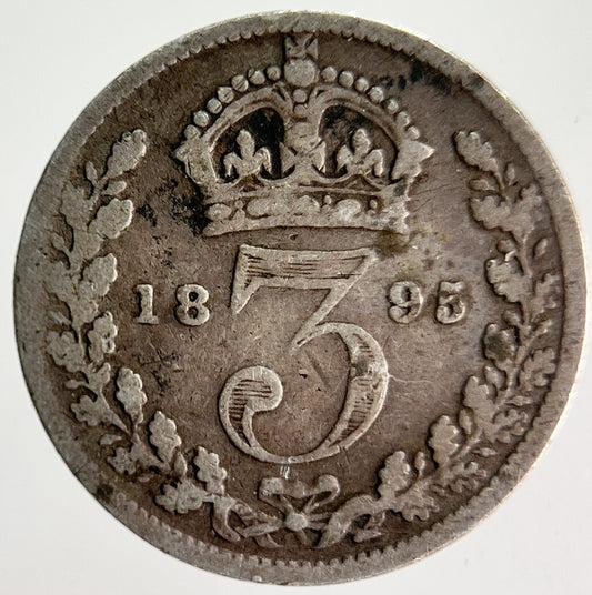 1895 Veiled Head Victoria Threepence Silver Coin | Collectable Grade | a4006