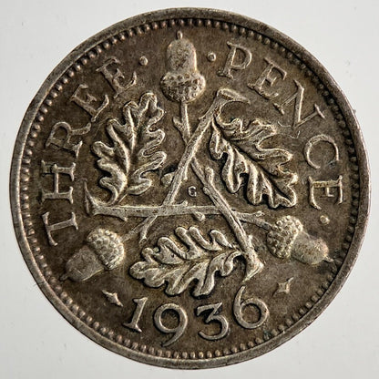 1936 George V Threepence Silver Coin | Fine Collectable Grade | a9867