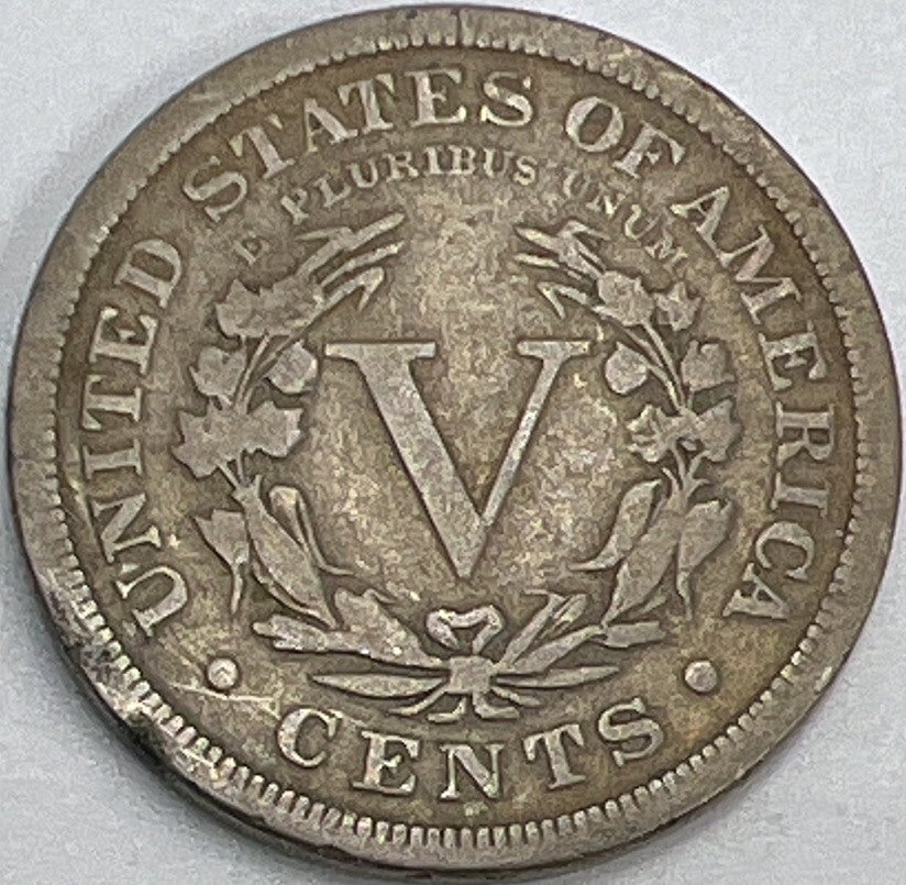 1884 US USA Barber 5 V Cent | American Coin | Fair Grade | a473