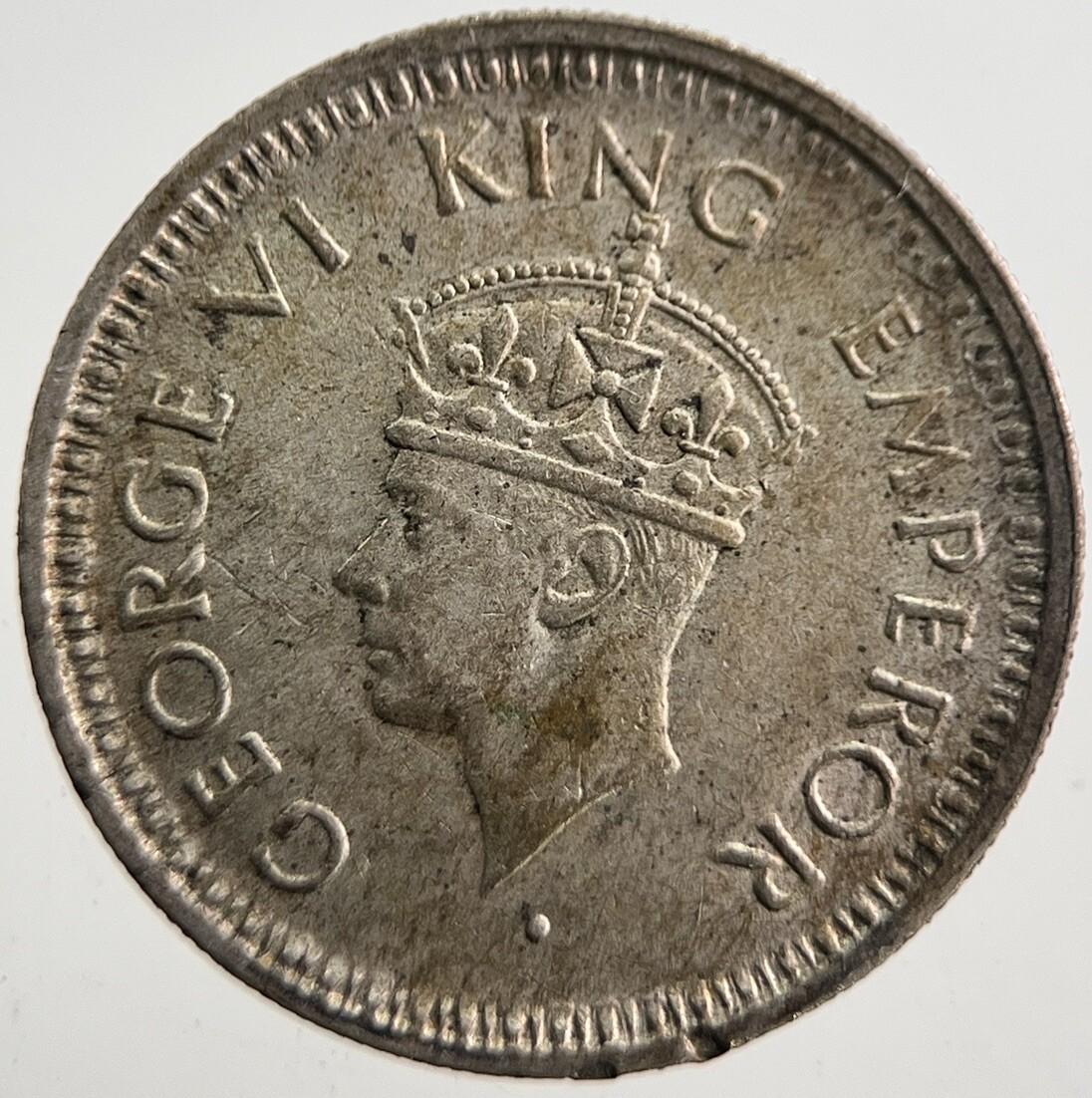 1944 India 1/4 Quarter Rupee Silver Coin | Very High Grade | a7670