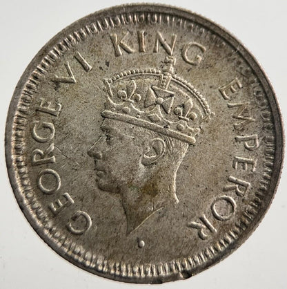 1944 India 1/4 Quarter Rupee Silver Coin | Very High Grade | a7670
