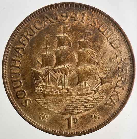 1941 South Africa One Penny Coin | Very High Grade | a9752