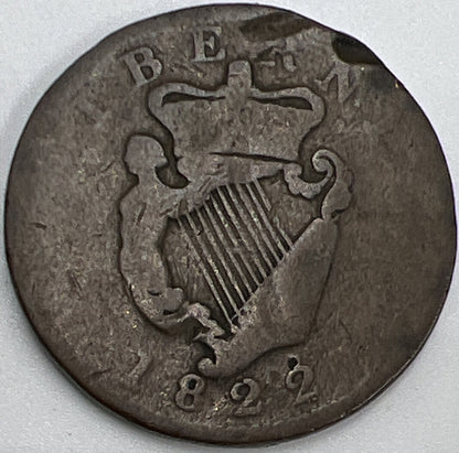 1822 Irish Half-Penny | Fair Grade