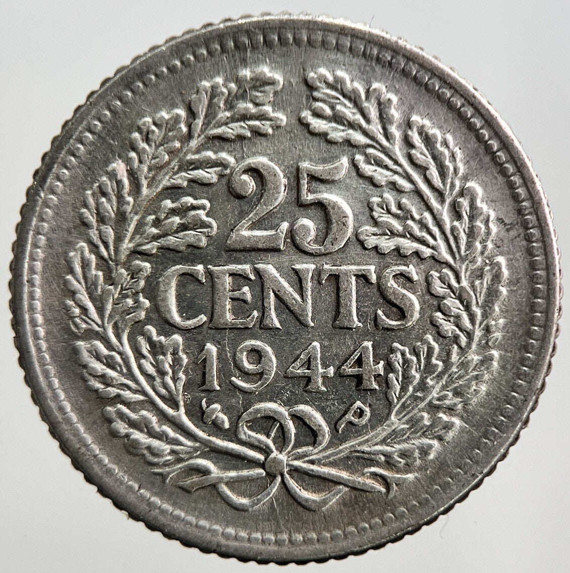 1944 Netherlands 25 Cents Silver Coin | Fine Collectable Grade | a2790