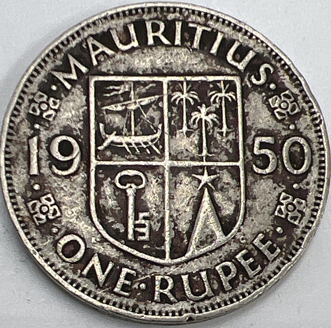 1950 One Rupee | Mauritius Coin | Fine Grade | a477
