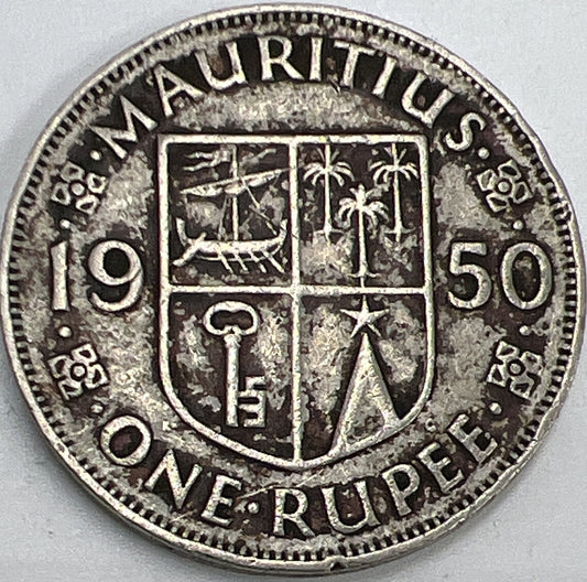 1950 One Rupee | Mauritius Coin | Fine Grade | a477
