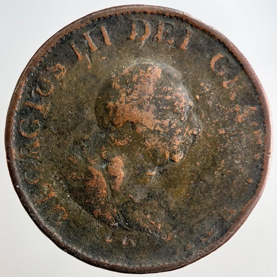 1799 George 3rd III Half-Penny British Coin | Fair Grade | a3236
