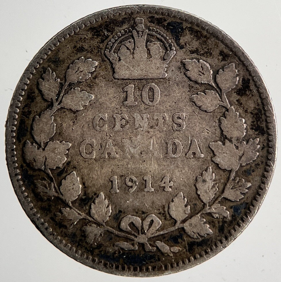 1914 Canada 10 Cents Silver Coin | Collectable Grade | a6380