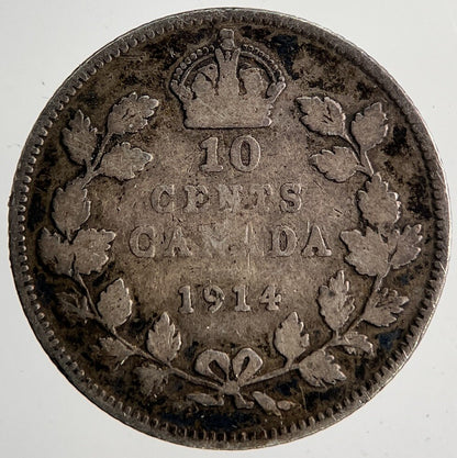 1914 Canada 10 Cents Silver Coin | Collectable Grade | a6380