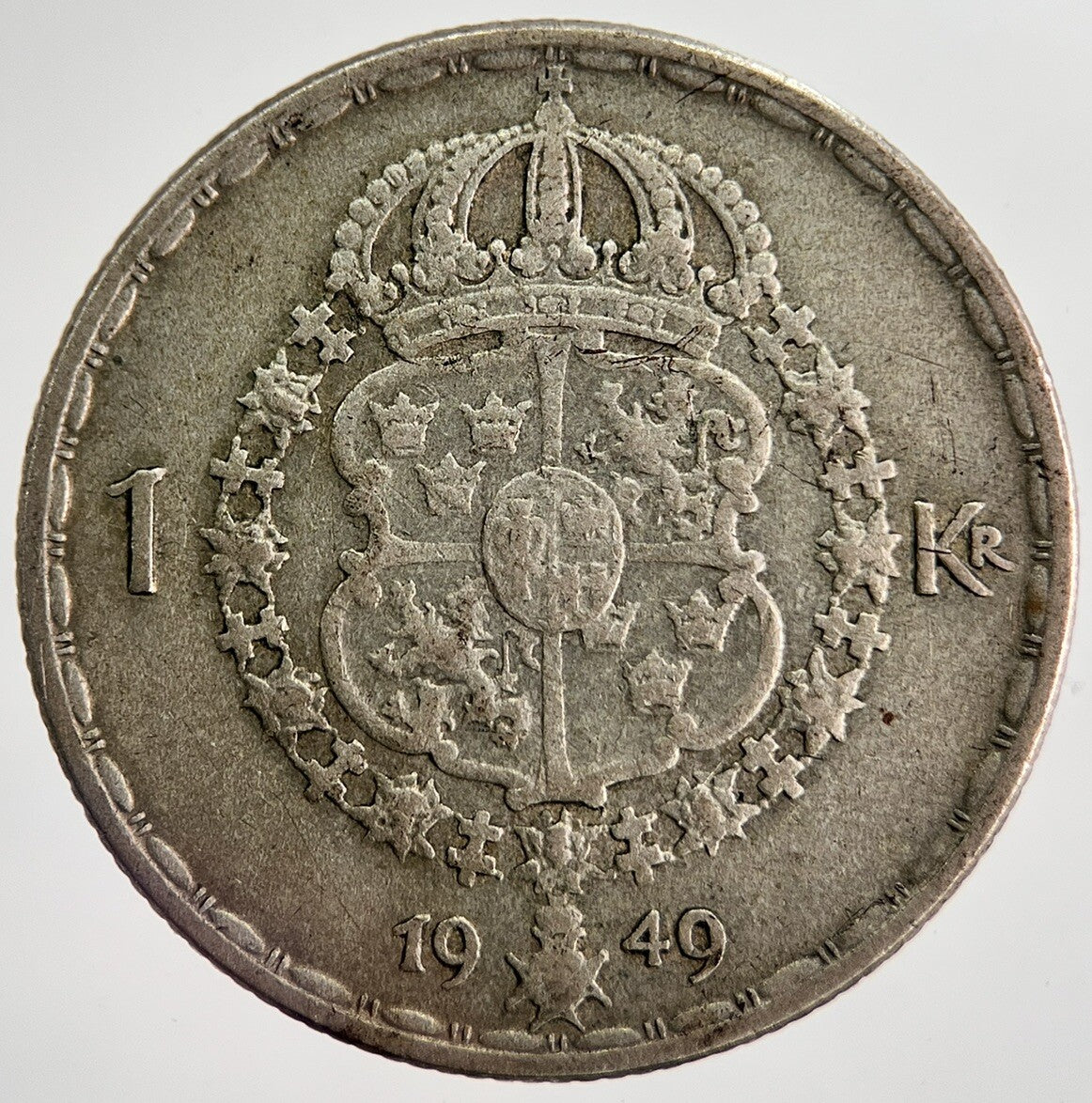 1949 Sweden 1 Krona Silver Coin | Collectable Grade | a8407