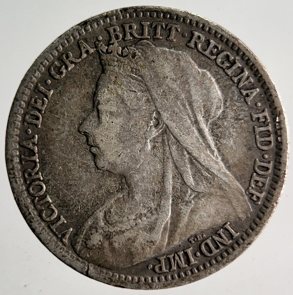 1898 Veiled Head Victoria Threepence Silver Coin | Collectable Grade | a4028