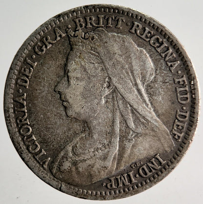1898 Veiled Head Victoria Threepence Silver Coin | Collectable Grade | a4028
