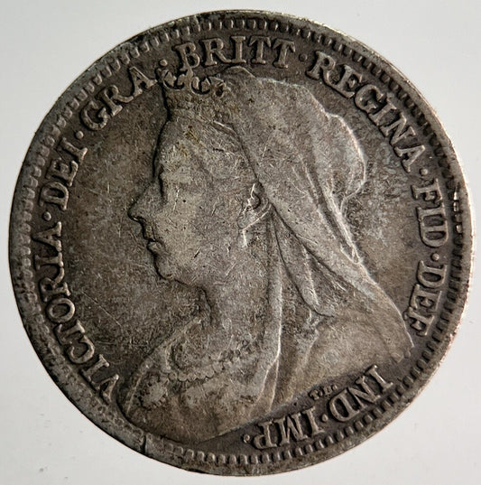1898 Veiled Head Victoria Threepence Silver Coin | Collectable Grade | a4028