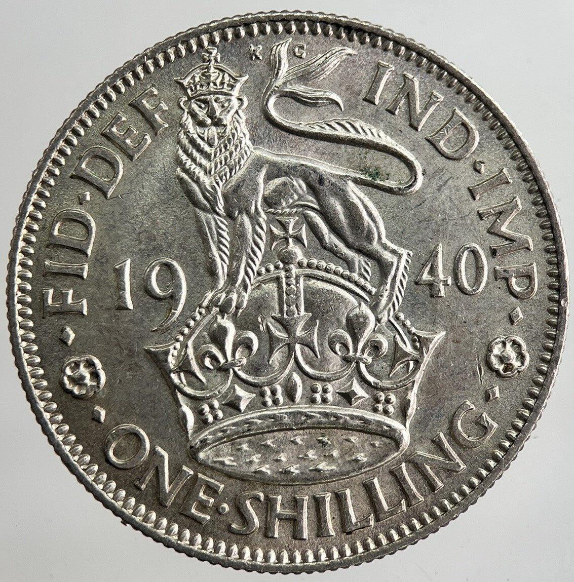 1940 George VI British Shilling Silver Coin | Very Fine Grade | a8351