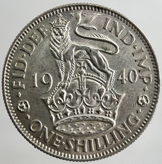 1940 George VI British Shilling Silver Coin | Very Fine Grade | a8351