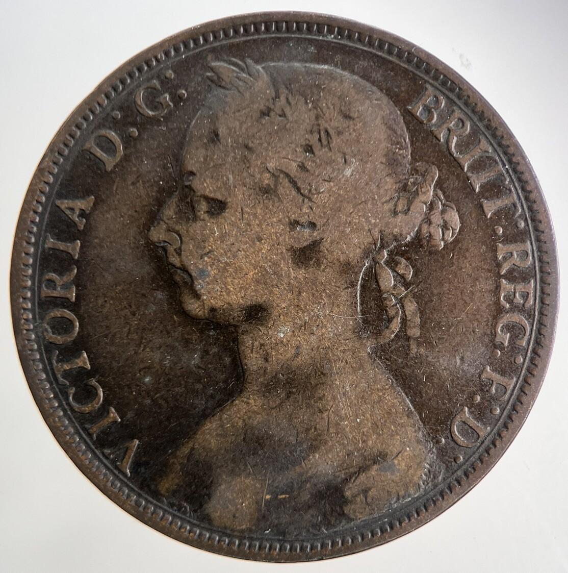 1889 Victoria One Penny Coin | Fine Collectable Grade | a9810