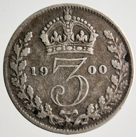 1900 Veiled Head Victoria Threepence Silver Coin | Collectable Grade | a4033