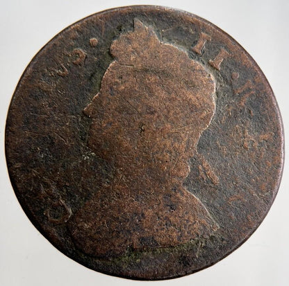 1736 George II 2nd Half-Penny Coin | Worn Grade | a1788