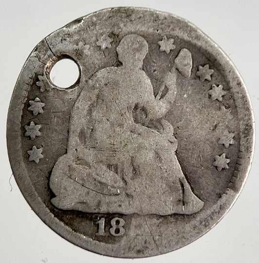 US USA Liberty Seated Half Dime Silver Coin | Fair Grade | a8320