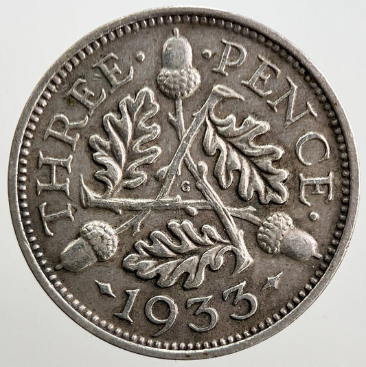 1933 George V Threepence Silver Coin | Very High Grade | a2561